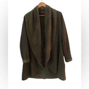 DREW olive single face coatigan w shawl collar SIZE S